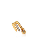Gold Mini 925 Sterling silver ear cuff with crystal and teardrop stone details 98