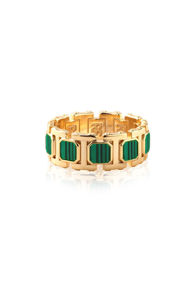 Gold 925 sterling silver ring with colorful design details 166