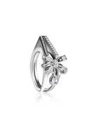 Silver 925 sterling silver ring with bow and crystal stone details 167