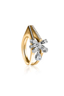 Gold 925 sterling silver ring with bow and crystal stone details 167