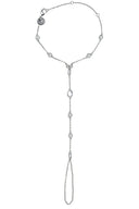 Silver 925 sterling silver hand chain with elegant crystal stone details 147