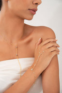 Gold Sparkling 925 sterling silver hand chain with eye detail 149