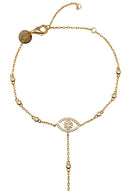 Gold Sparkling 925 sterling silver hand chain with eye detail 149