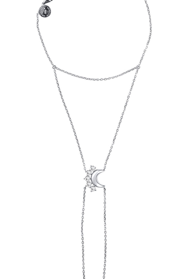 Silver 925 sterling silver shahmaran with moon and crystal stone details 157