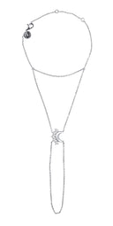 Silver 925 sterling silver shahmaran with moon and crystal stone details 157