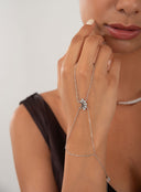 Silver 925 sterling silver shahmaran with moon and crystal stone details 157