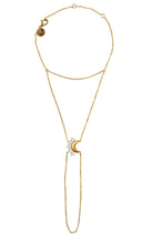 Gold 925 sterling silver shahmaran with moon and crystal stone details 157