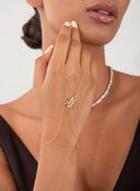 Gold 925 sterling silver shahmaran with moon and crystal stone details 157