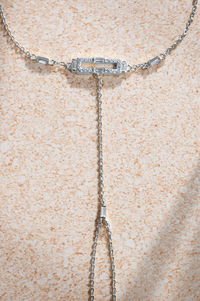 Silver Crystal stone detailed 925 sterling silver shahmaran 48