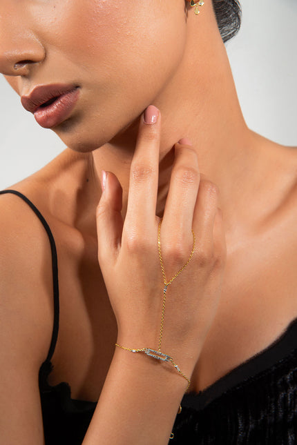 Gold Crystal stone detailed 925 sterling silver shahmaran 48