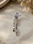 Silver 925 sterling silver stone and dangle chain detail piercing 210