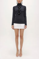 Black Accessory detail  woven  blouse  19665-B