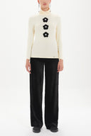 Ecru Accessory detail  woven  blouse  19665-B