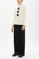 Ecru Accessory detail  woven  blouse  19665-B