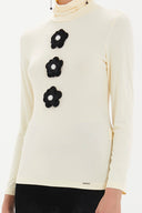 Ecru Accessory detail  woven  blouse  19665-B