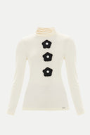 Ecru Accessory detail  woven  blouse  19665-B