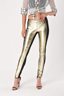 Light Gold Leather garnish leggings 40443