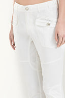 White Cargo pocket  pants 40485