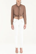 White Crystal embellished Pants 40650