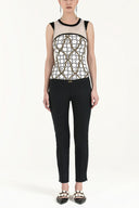 Navy Blue Slim fit cotton pants 40665