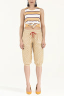 Beige Wide cut pedal pushers 40671