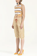 Beige Wide cut pedal pushers 40671