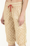 Beige Wide cut pedal pushers 40671