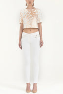 White Slim fit cotton Pants 40679