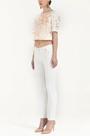 White Slim fit cotton Pants 40679