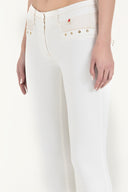 White Slim fit cotton Pants 40679