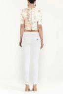 White Slim fit cotton Pants 40679