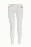 White Slim fit cotton Pants 40679