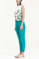 Water green Wide cut cotton pants 40687
