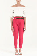 Fuchsia Wide cut cotton pants 40687