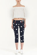 Navy Blue Slim fit pedal pushers 40722