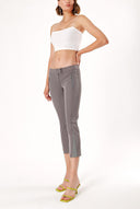 Gray TIGHT CUT CAPRI TROUSERS 40729