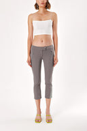 Gray TIGHT CUT CAPRI TROUSERS 40729