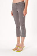Gray TIGHT CUT CAPRI TROUSERS 40729