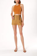 Mustard MINI WOOL SHORTS 40736