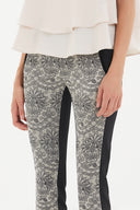 Black Jacquard fabric mixed, cargo Pants 40906