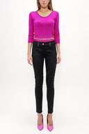 Black Slim fit cotton pants 40932