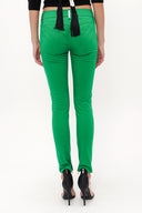 Green Slim fit cotton pants 40932