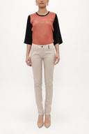 Beige Slim fit cotton pants 40932