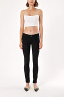 Black Accesory detail straight cut pants 40944