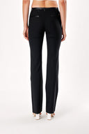 Black Accesory detail straight cut pants 40944