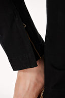 Black Accesory detail straight cut pants 40944