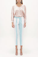Blue Double colour straight cut pants 41012