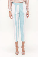 Blue Double colour straight cut pants 41012