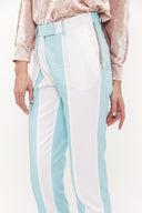 Blue Double colour straight cut pants 41012