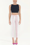 Pink Double colour straight cut pants 41012